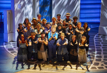 Mazz Murray as Donna (front centre) with the cast of MAMMA MIA!  - Brinkhoff & Moegenburg