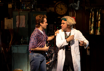 Olly Dobson as Marty McFly & Roger Bart as Doc Brown in Back to the Future the Musical  - Sean Ebsworth Barnes