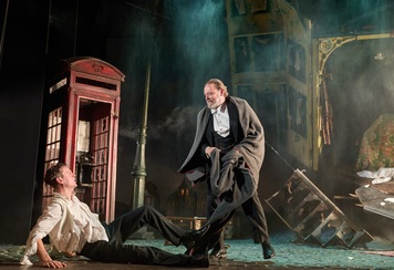 4. An Inspector Calls 2022. George Rowlands 'Eric Birling' and Jeffrey Harmer 'Mr Birling'. Photo by Mark Douet.JPG 