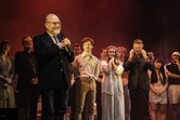 Dana P Rowe at the curtain call for The Witches of Eastwick