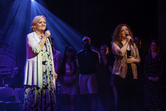 Maria Friedman and Carrie Hope Fletcher at the curtain call for The Witches of Eastwick