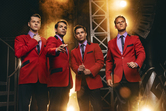 LtoR Adam Bailey, Luke Suri, Ben Yates and Karl James Wilson in JERSEY BOYS - Matt Crockett