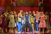 Peter Andre as Vince Fontaine (centre) with the company