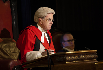 James Hayes as Mr Justice Wainwright  - photo by Ellie Kurttz