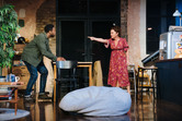 2 22_Apollo Theatre_Clifford Samuel as Sam and Jaime Winstone as Jenny  - Helen Murray